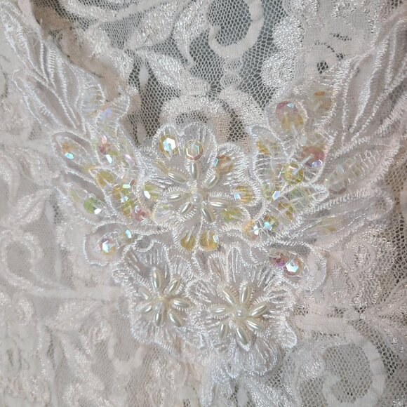 Vintage Lace Top Size 3X Fairy Coquette  Light Pink Beaded Sequin Dainty Cottage - Picture 5 of 10